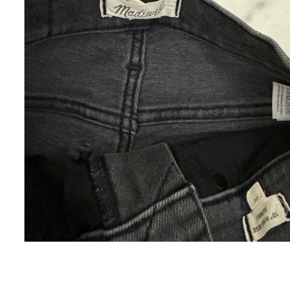 Madewell Jeans Black Gray Faded High Rise Straight Skinny Jeans Size 26 - Picture 5 of 5